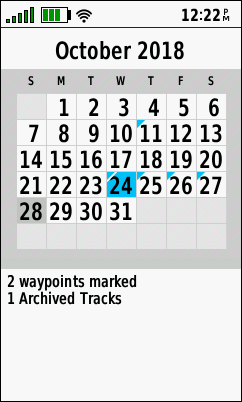 GARMIN GPSMAP 66s/st/sr/i - Calender