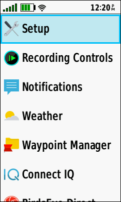 GARMIN GPSMAP 66s/st/sr/i - Main Menu as a List