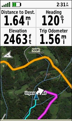 GARMIN GPSMAP 66s/st/sr/i - Route on BirdsEye