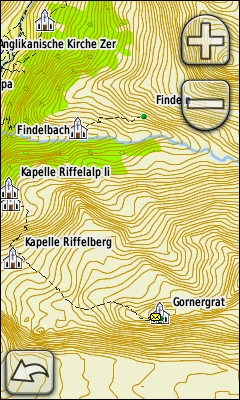 GARMIN Oregon 450t topografische Europakarte, Beispiel Gornergrat, Schweiz